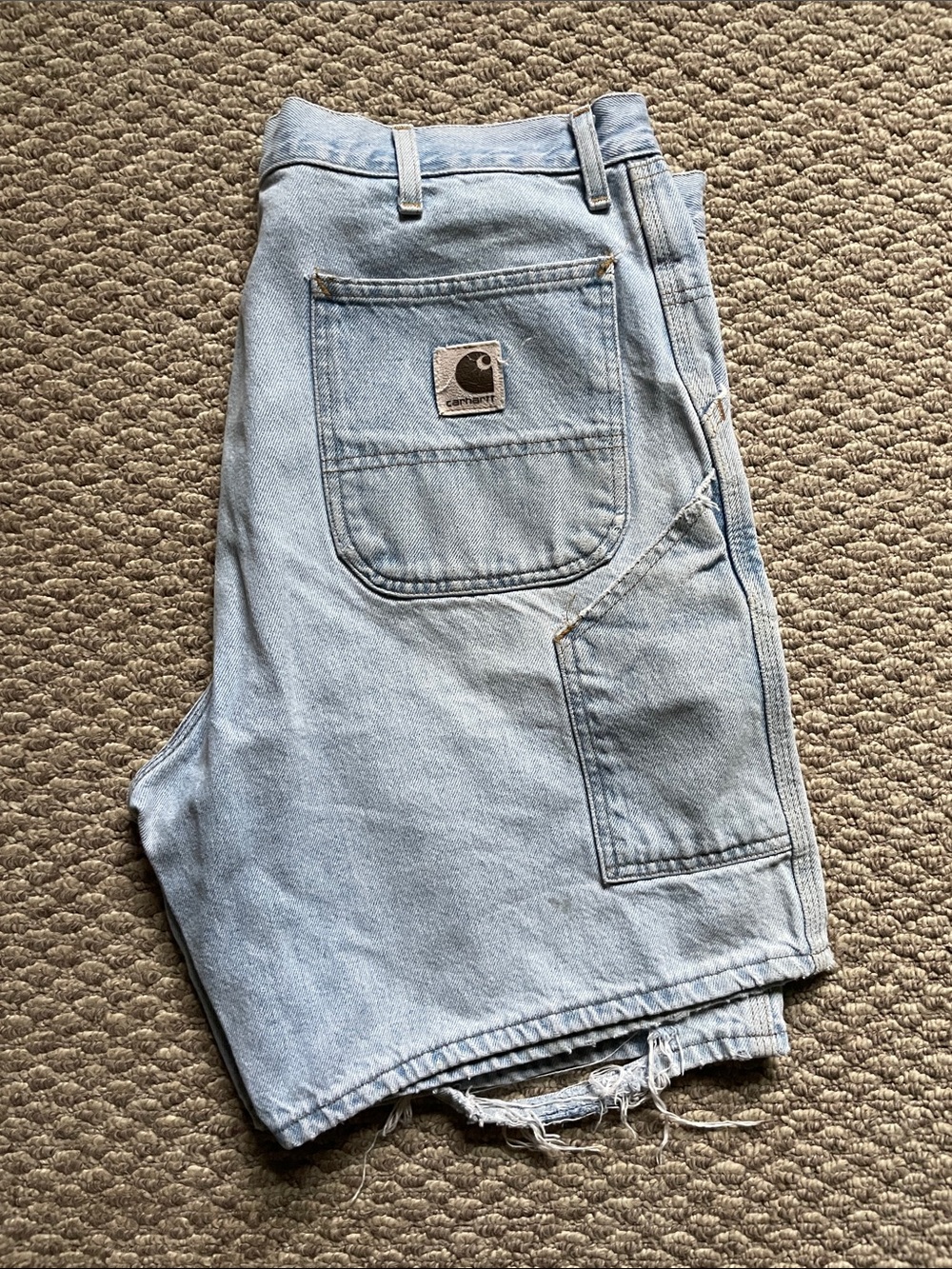 Vintage carhartt distressed denim shorts